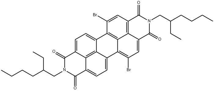 Anthra[2,1,9-def:6,5,10-d'e'f']diisoquinoline-1,3,8,10(2H,9H)-tetrone, 5,13-dibromo-2,9-bis(2-ethylhexyl)- Structure