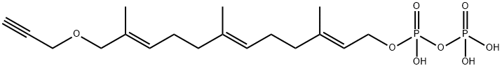 Diphosphoric acid, P-[(2E,6E,10E)-3,7,11-trimethyl-12-(2-propyn-1-yloxy)-2,6,10-dodecatrien-1-yl] ester Structure