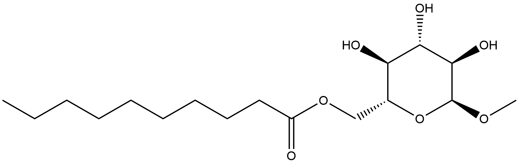 6-O-decanoyl-methyl-α-D-glucopyranoside Structure