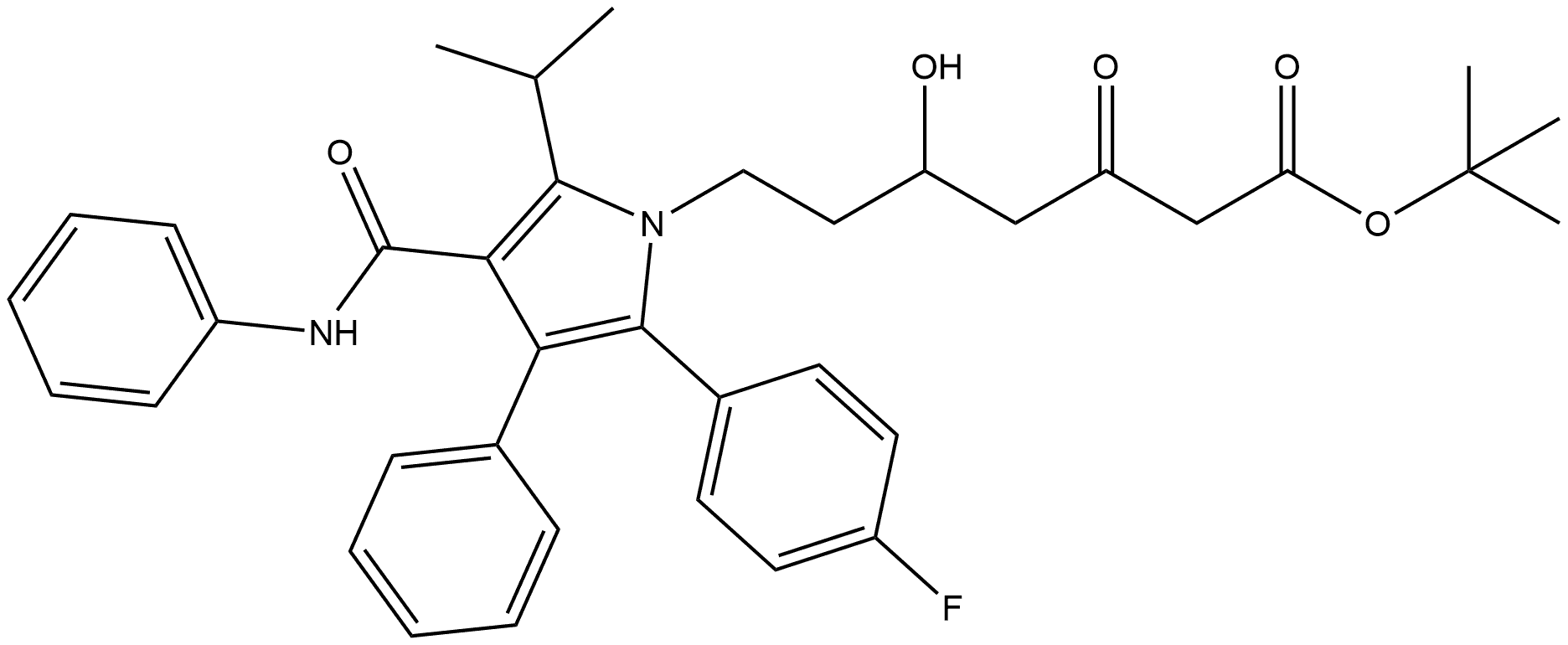2-(4-Fluorophenyl)-δ-hydroxy-5-(1-methylethyl)-β-oxo-3-phenyl-4-[(phenylamino)carbonyl]-1H-pyrrole-1-heptanoic Acid 1,1-Dimethylethyl Ester Structure