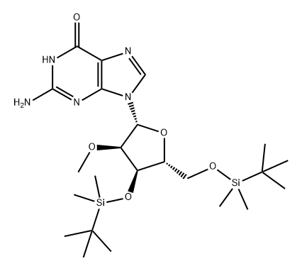 Guanosine, 3',5'-bis-O-[(1,1-dimethylethyl)dimethylsilyl]-2'-O-methyl- Structure