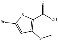 2-Thiophenecarboxylic acid, 5-bromo-3-(methylthio)- 化学構造式