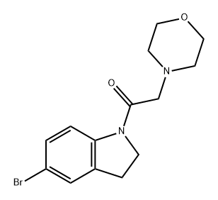 Ethanone, 1-(5-bromo-2,3-dihydro-1H-indol-1-yl)-2-(4-morpholinyl)- Structure