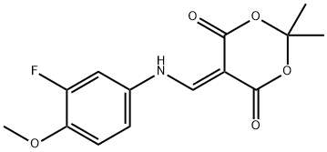 1,3-Dioxane-4,6-dione, 5-[[(3-fluoro-4-methoxyphenyl)amino]methylene]-2,2-dimethyl- 化学構造式