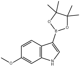 1H-Indole, 6-methoxy-3-(4,4,5,5-tetramethyl-1,3,2-dioxaborolan-2-yl)- Structure