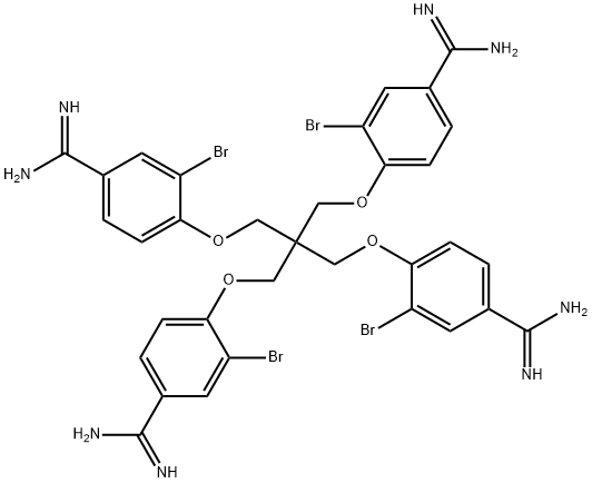 4,4'-(2,2-bis((4-(aminoiminomethyl)-2-bromophenoxy)methyl)-1,3-propanediyl)bis(oxy))bis(3-bromobenzenecarboximidamide,94883-66-6,结构式