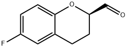 2H-1-Benzopyran-2-carboxaldehyde, 6-fluoro-3,4-dihydro-, (2R)- Structure