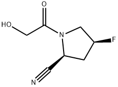 2-Pyrrolidinecarbonitrile, 4-fluoro-1-(2-hydroxyacetyl)-, (2S,4S)- Structure