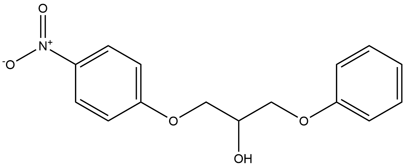 1-フェノキシ-3-(4-ニトロフェノキシ)-2-プロパノール 化学構造式