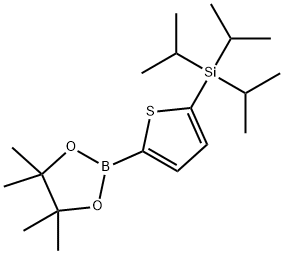 1,3,2-Dioxaborolane, 4,4,5,5-tetramethyl-2-[5-[tris(1-methylethyl)silyl]-2-thienyl]- Structure