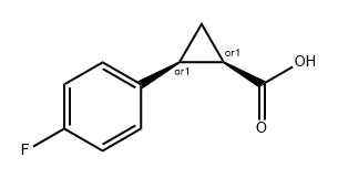 Cyclopropanecarboxylic acid, 2-(4-fluorophenyl)-, (1R,2S)-rel- Struktur