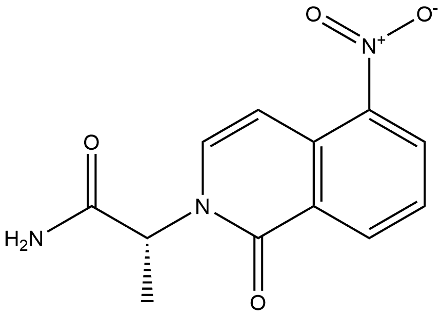 (R)-2-(5-Nitro-1-oxoisoquinolin-2(1H)-yl)propanamide 结构式