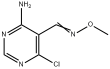 5-Pyrimidinecarboxaldehyde, 4-amino-6-chloro-, O-methyloxime Structure