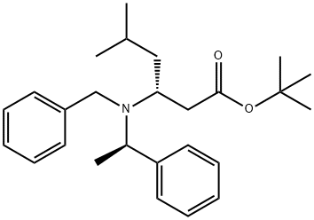 Hexanoic acid, 5-methyl-3-[[(1R)-1-phenylethyl](phenylmethyl)amino]-, 1,1-dimethylethyl ester, (3R)-