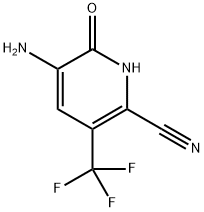 2-Pyridinecarbonitrile, 5-amino-1,6-dihydro-6-oxo-3-(trifluoromethyl)- 化学構造式