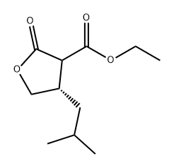 3-Furancarboxylic acid, tetrahydro-4-(2-methylpropyl)-2-oxo-, ethyl ester, (4S)- Structure