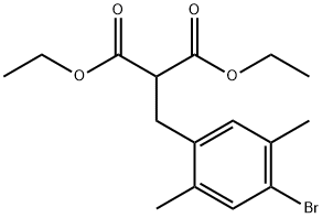Propanedioic acid, 2-[(4-bromo-2,5-dimethylphenyl)methyl]-, 1,3-diethyl ester Structure