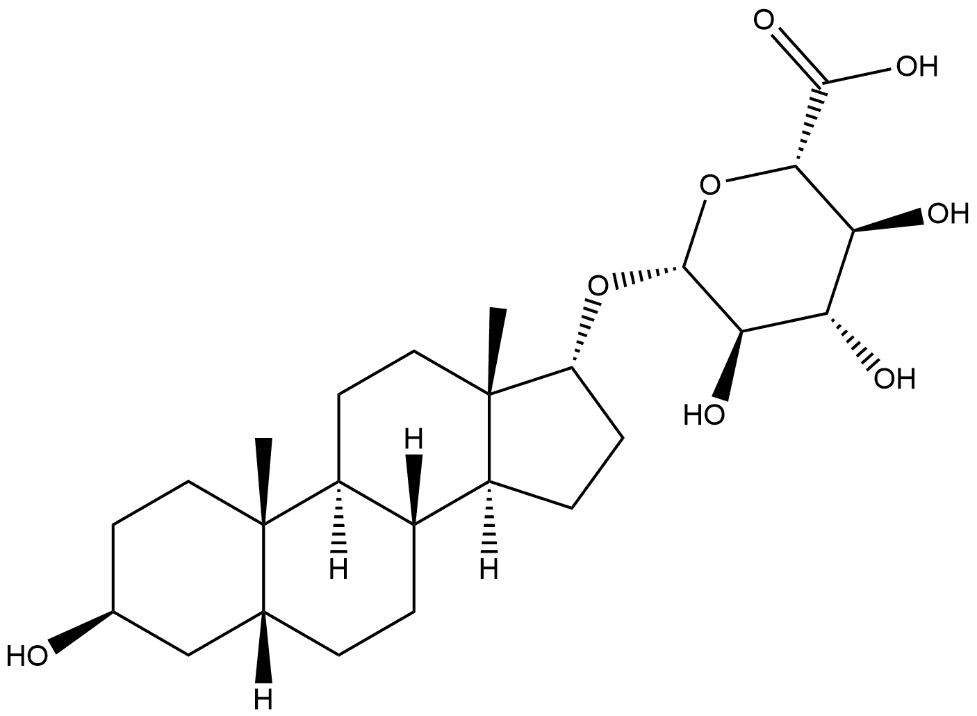 Androstane-3α,17β-diol 17-Glucuronide,95237-44-8,结构式