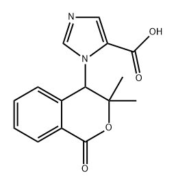 1H-Imidazole-5-carboxylic acid, 1-(3,4-dihydro-3,3-dimethyl-1-oxo-1H-2-benzopyran-4-yl)- Struktur