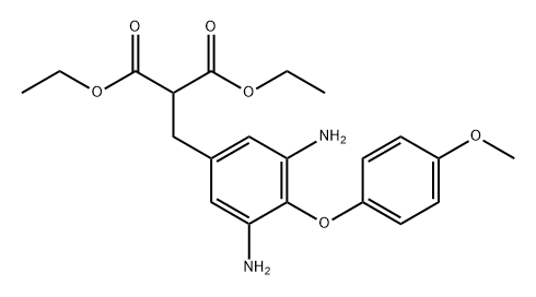 Propanedioic acid, 2-[[3,5-diamino-4-(4-methoxyphenoxy)phenyl]methyl]-, 1,3-diethyl ester Struktur