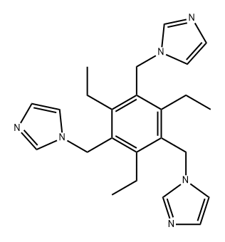 1H-Imidazole, 1,1',1''-[(2,4,6-triethyl-1,3,5-benzenetriyl)tris(methylene)]tris- Structure