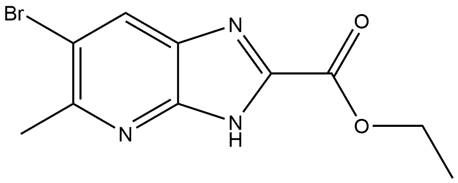 6-溴-5-甲基-1H-咪唑并[4,5-B]吡啶-2-甲酸乙酯,954216-76-3,结构式