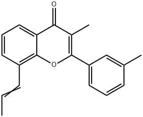 3-Methyl-8-(prop-1-en-1-yl)-2-(m-tolyl)-4H-chromen-4-one 结构式