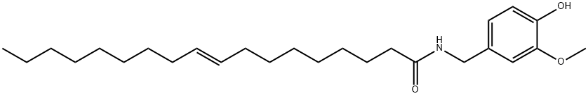 9-Octadecenamide, N-[(4-hydroxy-3-methoxyphenyl)methyl]-, (9E)- 结构式