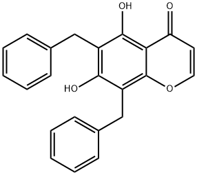 6,8-Dibenzyl-5,7-dihydroxy-4H-chromen-4-one Struktur