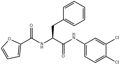 2-Furancarboxamide, N-[(1S)-2-[(3,4-dichlorophenyl)amino]-2-oxo-1-(phenylmethyl)ethyl]- Structure