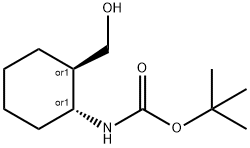 Carbamic acid, N-[(1R,2R)-2-(hydroxymethyl)cyclohexyl]-, 1,1-dimethylethyl ester, rel- 化学構造式
