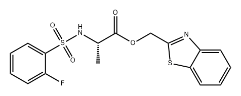 L-Alanine, N-[(2-fluorophenyl)sulfonyl]-, 2-benzothiazolylmethyl ester Structure