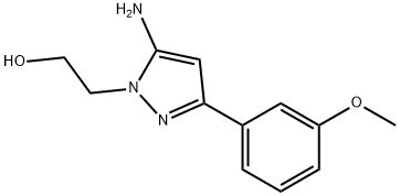 2-[5-amino-3-(3-methoxyphenyl)-1H-pyrazol-1-yl]ethan-1-ol 结构式