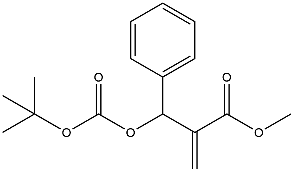 Benzenepropanoic acid, β-[[(1,1-dimethylethoxy)carbonyl]oxy]-α-methylene-, methyl ester Struktur