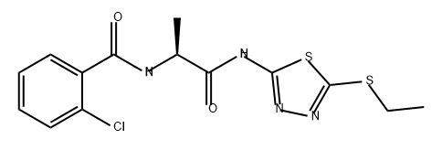 Benzamide, 2-chloro-N-[(1S)-2-[[5-(ethylthio)-1,3,4-thiadiazol-2-yl]amino]-1-methyl-2-oxoethyl]- Structure