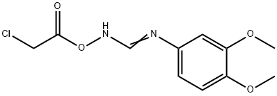 Acetic acid, 2-chloro-, [(3,4-dimethoxyphenyl)iminomethyl]azanyl ester 化学構造式