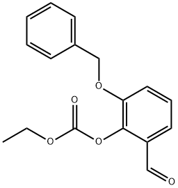 Carbonic acid, ethyl 2-formyl-6-(phenylmethoxy)phenyl ester Structure