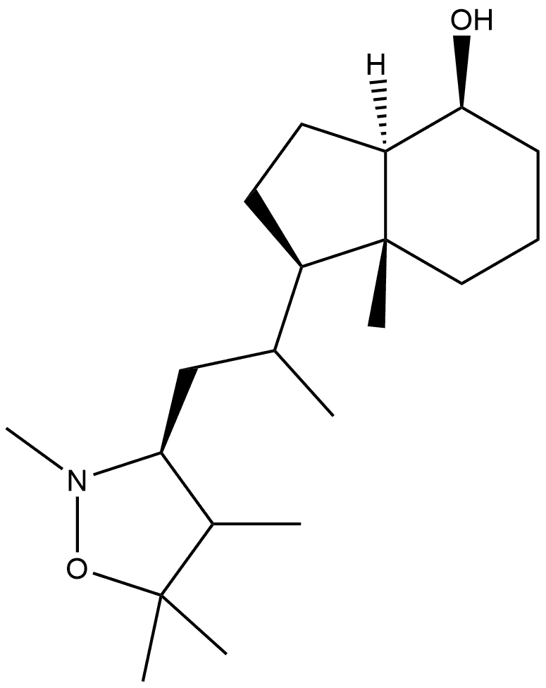 1H-Inden-4-ol, octahydro-7a-methyl-1-[1-methyl-2-(2,4,5,5-tetramethyl-3-isoxazolidinyl)ethyl]-, [1R-[1α[R*(3S*,4S*)],3aβ,4α,7aα]]- (9CI) 化学構造式