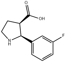 (2S,3R)-2-(3-Fluorophenyl)-3-pyrrolidinecarboxylic acid Structure