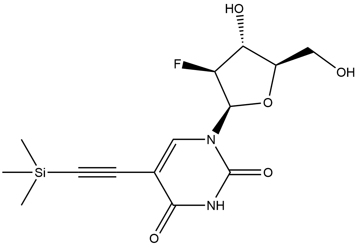 2,4(1H,3H)-Pyrimidinedione, 1-(2-deoxy-2-fluoro-β-D-arabinofuranosyl)-5-[(trimethylsilyl)ethynyl]- (9CI) Structure