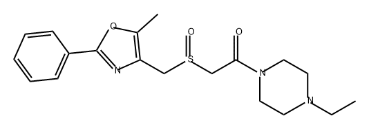 Ethanone, 1-(4-ethyl-1-piperazinyl)-2-[[(5-methyl-2-phenyl-4-oxazolyl)methyl]sulfinyl]- 化学構造式