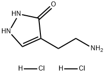 3H-Pyrazol-3-one, 4-(2-aminoethyl)-1,2-dihydro-, hydrochloride (1:2) Structure