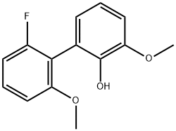[1,1'-Biphenyl]-2-ol, 2'-fluoro-3,6'-dimethoxy- 化学構造式
