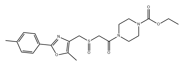 1-Piperazinecarboxylic acid, 4-[2-[[[5-methyl-2-(4-methylphenyl)-4-oxazolyl]methyl]sulfinyl]acetyl]-, ethyl ester|WAY-332043