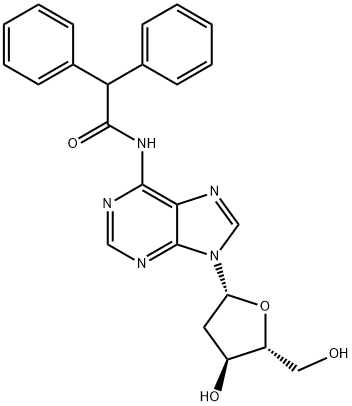 N-(9-((2R,4S,5R)-4-Hydroxy-5-(hydroxymethyl)tetrahydrofuran-2-yl)-9H-purin-6-yl)-2,2-diphenylacetamide,95900-44-0,结构式