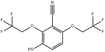 3-sulfanyl-2,6-bis(2,2,2-trifluoroethoxy)benzonitrile,959057-83-1,结构式