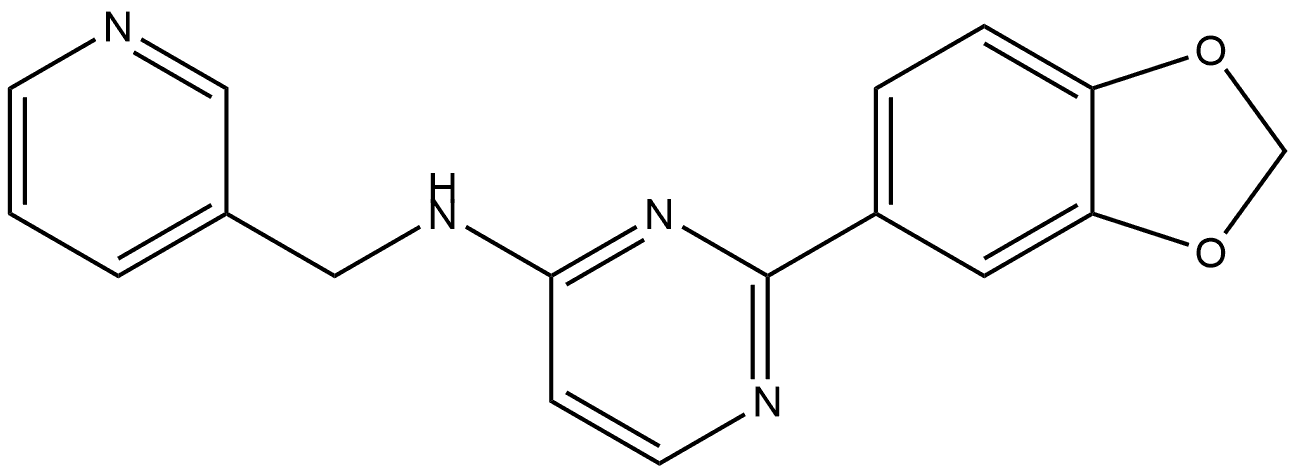 2-(benzo[d][1,3]dioxol-5-yl)-N-(pyridin-3-ylmethyl)pyrimidin-4-amine Struktur