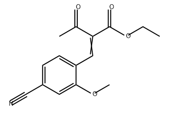 Butanoic acid, 2-[(4-cyano-2-methoxyphenyl)methylene]-3-oxo-, ethyl ester Structure
