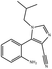 1H-Imidazole-4-carbonitrile, 5-(2-aminophenyl)-1-(2-methylpropyl)- Struktur
