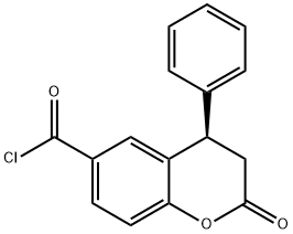 2H-1-Benzopyran-6-carbonyl chloride, 3,4-dihydro-2-oxo-4-phenyl-, (4R)-,960373-32-4,结构式